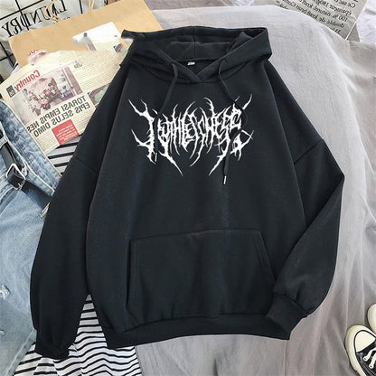 Graffiti lightning letter print hoodie