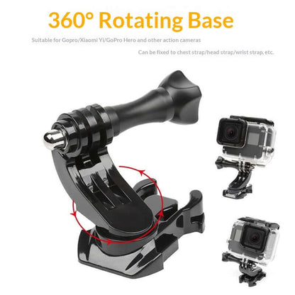 360-Degree Rotating J-Clasp Adapter For Action Cameras